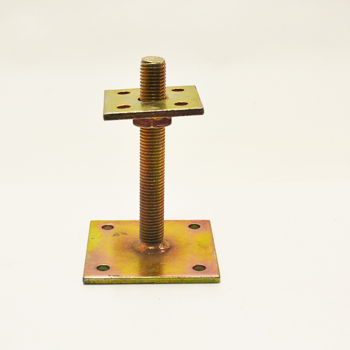 Paalanker 70x70/100x100/6mm H35-160mm verstelbaar met plaat, M20